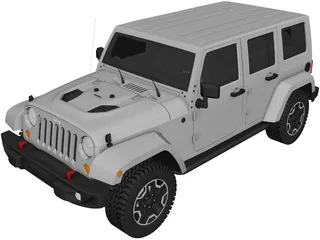 Jeep Wrangler (2014) 3D Model 3D Preview