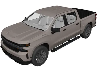 Chevrolet Silverado 1500 Crew Cab LT (2019) 3D Model 3D Preview