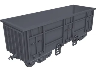 Freight Open Wagon CAD 3D Model