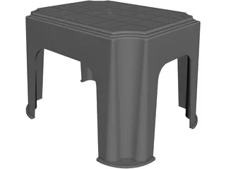 Plastic Stool CAD 3D Model