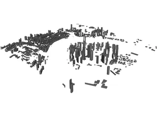 Shanghai Pudong City China 3D Model