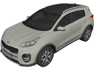 Kia Sportage (2016) 3D Model 3D Preview