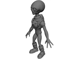 Funny Grey Alien 3D Model