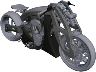 Custom Motorcycle CAD 3D Model