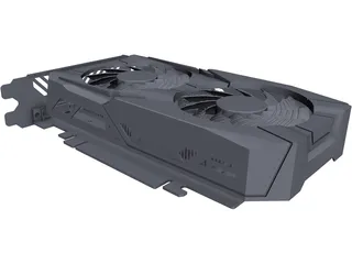 Gigabyte Nvidia GTX1050 Graphics Card CAD 3D Model