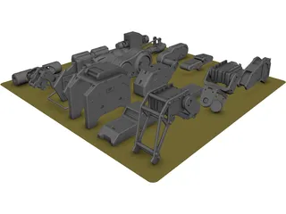 Hard Surface Kitbash Pack 1 Set 1 3D Model