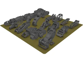 Hard Surface Kitbash Pack 1 Set 2 3D Model