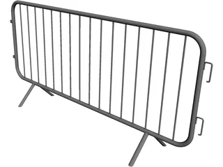 Crowd Control Barrier 3D Model