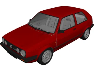 Volkswagen Golf GTI MK2 3D Model