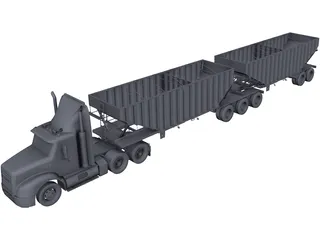 Mack Grain Truck CAD 3D Model