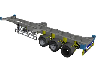 Semitrailer 40 feet CAD 3D Model