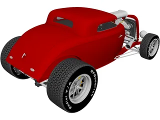 Ford Hotrod Coupe (1934) 3D Model