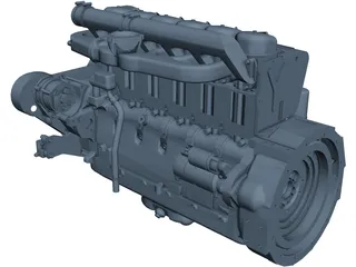 Deutz F6L914 Diesel Engine CAD 3D Model