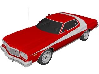 Ford Gran Torino (1975) 3D Model