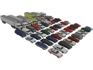 Low-Poly Vehicles Collection 3D Model 3D Preview