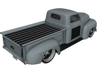 Ford F1 Pickup Truck Hot Rod (1950) 3D Model