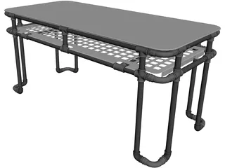 Tube Desk CAD 3D Model