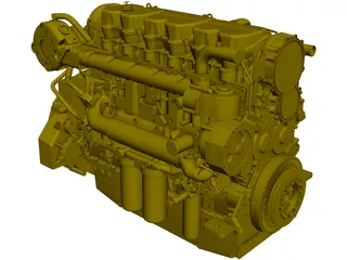 Caterpillar C18 Engine CAD 3D Model