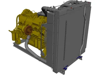 Caterpillar C27 Engine CAD 3D Model