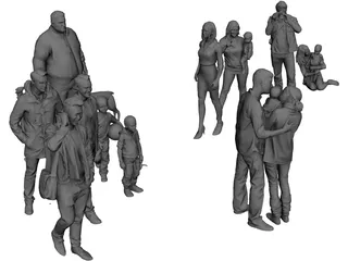 Group of Poeple 3D Model 3D Preview