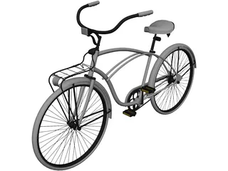 City Woman Bike 3D Model