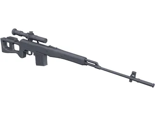 SVD Dragunov Sniper Rifle CAD 3D Model