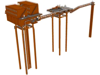 Oil Platform 3D Model 3D Preview