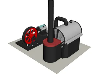 D10 Wilesco Steam Engine 3D Model