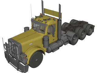 Peterbilt 379 4 axle 3D Model