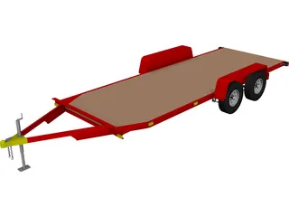 TV-108 Single-Car Hauler Trailer 3D Model