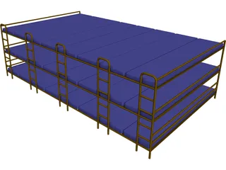 Hostel Bed 3D Model