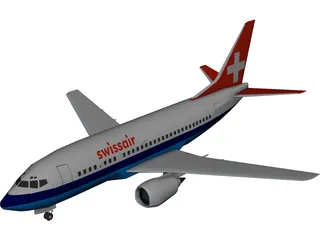 Boeing 737 Swiss Air 3D Model