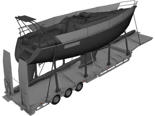 Trailer Boat 3D Model