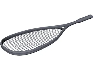Squash Racket Dunlop CAD 3D Model