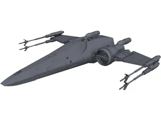 Star Wars T-70 X-Wing Star Figher CAD 3D Model