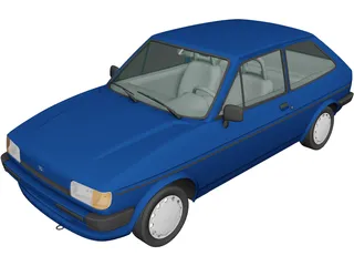 Ford Fiesta (1983) 3D Model 3D Preview