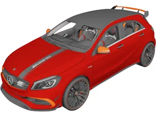 Mercedes-Benz A45 AMG Carbon Edition (2017) 3D Model