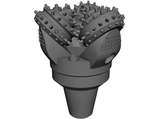 Tricone Drill Bit CAD 3D Model