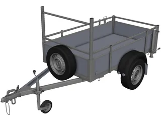 Small Load Trailer CAD 3D Model