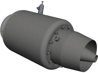 Jet Engine 18kg Force CAD 3D Model