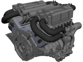 Bugatti Veyron W16 Engine CAD 3D Model