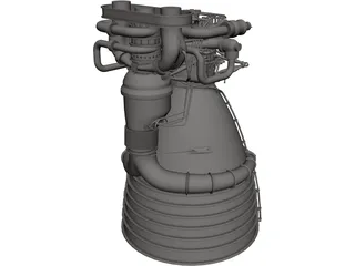 Saturn V F1 Rocket Engine 3D Model