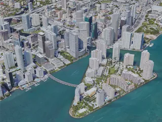 Miami City Downtown, FL, USA (2019) 3D Model