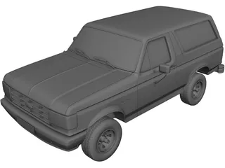Ford Bronco (1989) 3D Model 3D Preview