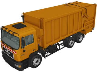 Man F-2000 Garbage Truck (1990) 3D Model