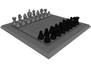 Chess Set CAD 3D Model