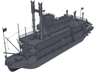 Steam Ship CAD 3D Model