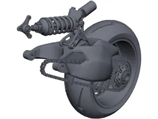 Ducati Rear Train CAD 3D Model
