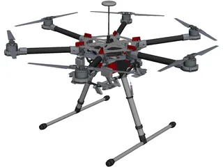 DJI Spreading Wings S900 CAD 3D Model