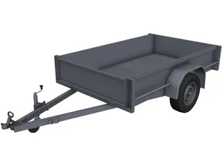 Box Trailer 7x5ft CAD 3D Model